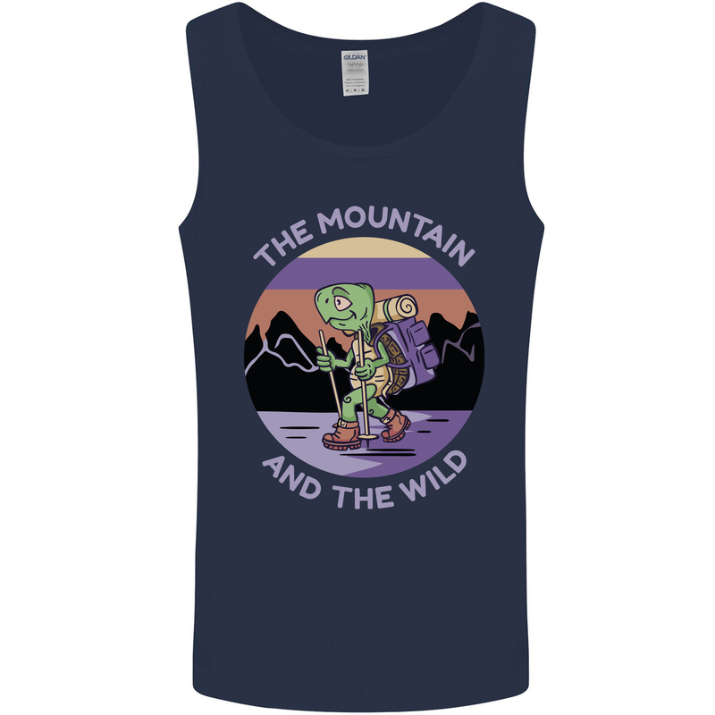 Turtle Hiking Trekking Tortoise Camping Mens Vest Tank Top Navy Blue