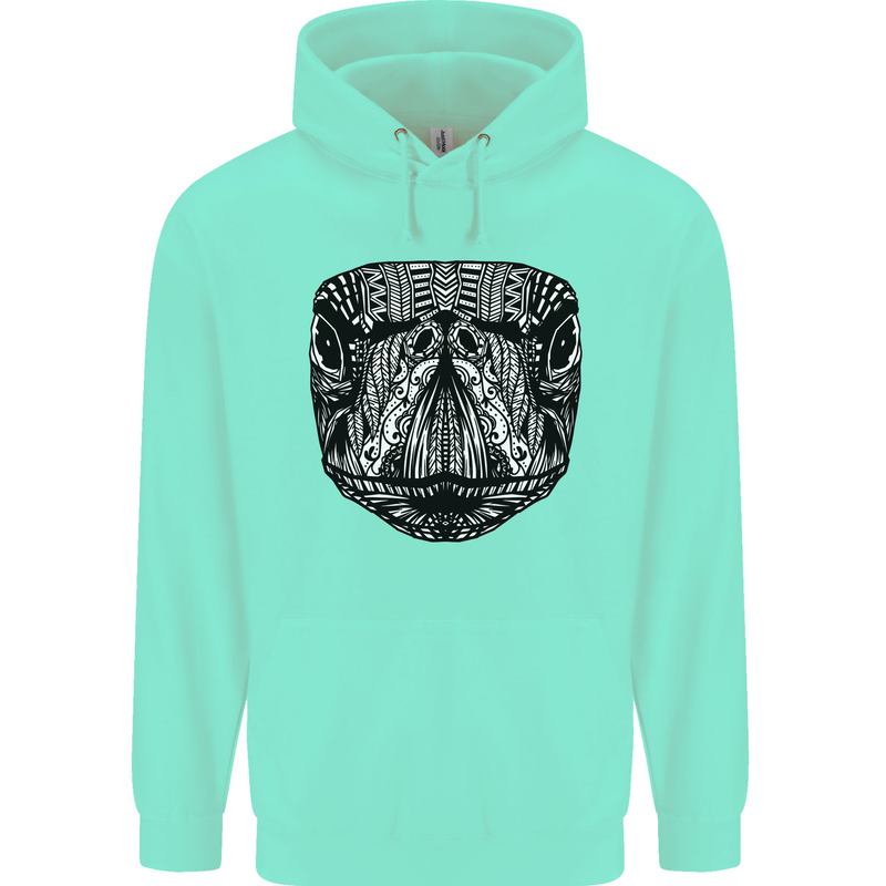 Turtle Mandala Art Tortoise Childrens Kids Hoodie Peppermint