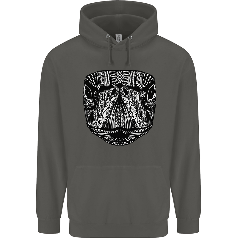 Turtle Mandala Art Tortoise Childrens Kids Hoodie Storm Grey