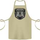 Turtle Mandala Art Tortoise Cotton Apron 100% Organic Khaki
