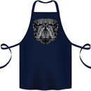Turtle Mandala Art Tortoise Cotton Apron 100% Organic Navy Blue