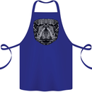 Turtle Mandala Art Tortoise Cotton Apron 100% Organic Royal Blue