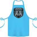 Turtle Mandala Art Tortoise Cotton Apron 100% Organic Turquoise