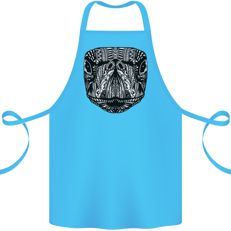 Turtle Mandala Art Tortoise Cotton Apron 100% Organic Turquoise