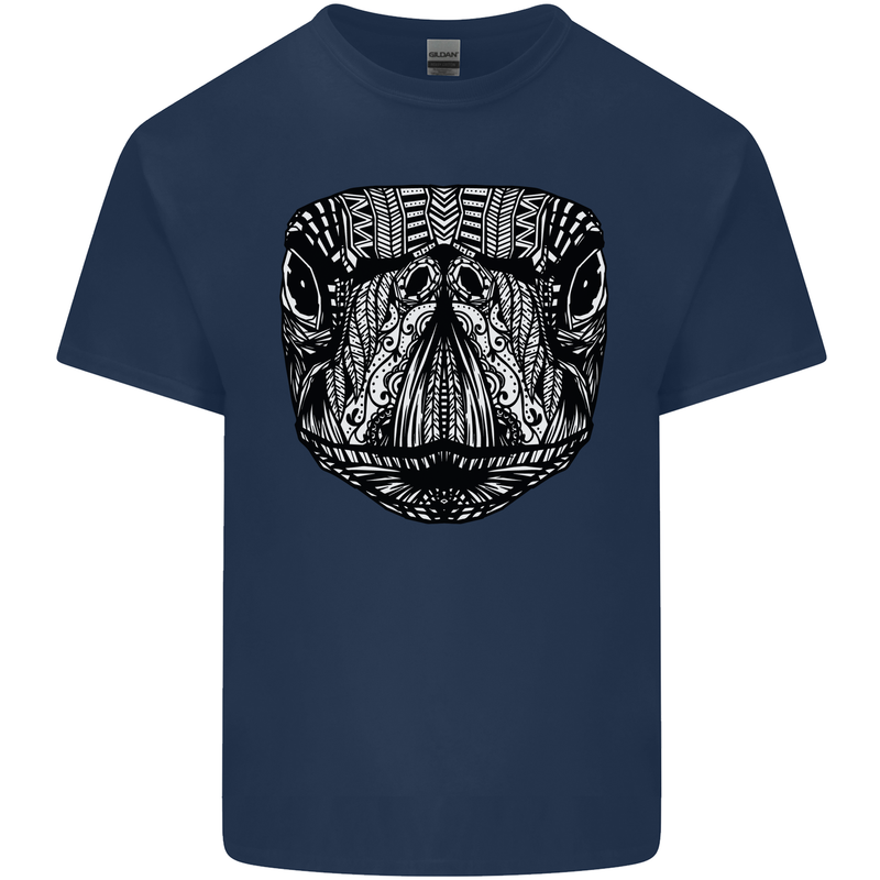 Turtle Mandala Art Tortoise Kids T-Shirt Childrens Navy Blue