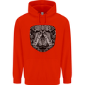 Turtle Mandala Art Tortoise Mens 80% Cotton Hoodie Bright Red