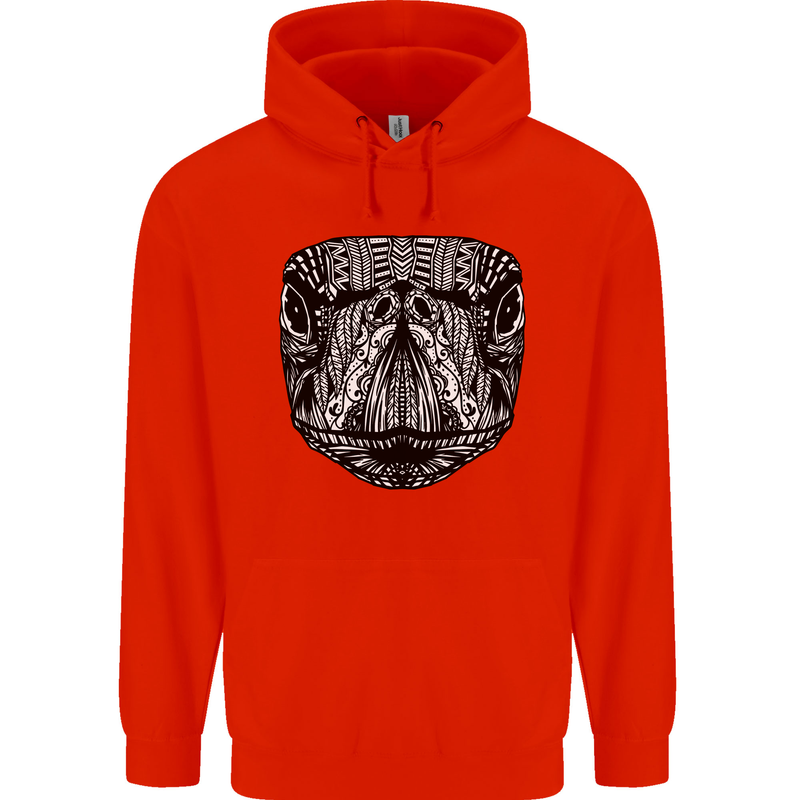 Turtle Mandala Art Tortoise Mens 80% Cotton Hoodie Bright Red