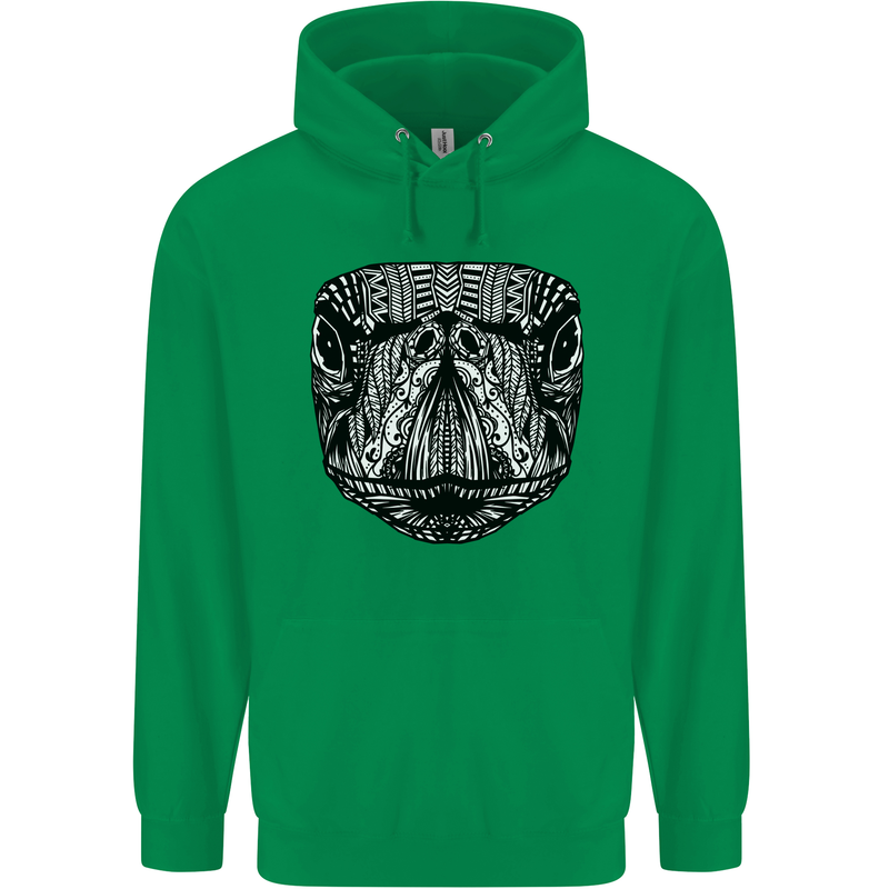 Turtle Mandala Art Tortoise Mens 80% Cotton Hoodie Irish Green
