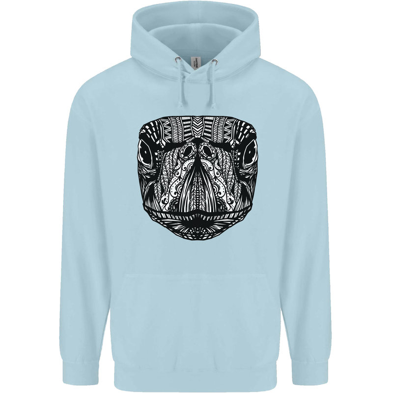Turtle Mandala Art Tortoise Mens 80% Cotton Hoodie Light Blue