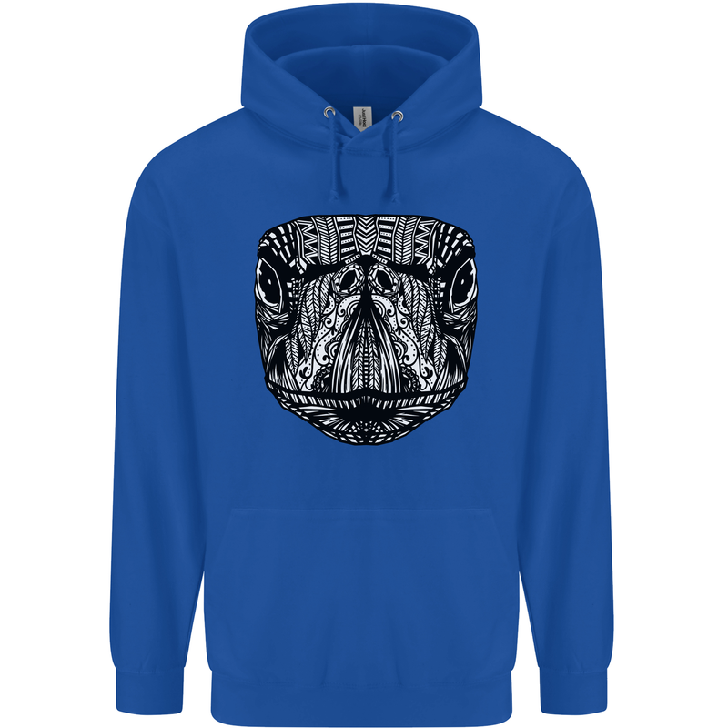 Turtle Mandala Art Tortoise Mens 80% Cotton Hoodie Royal Blue