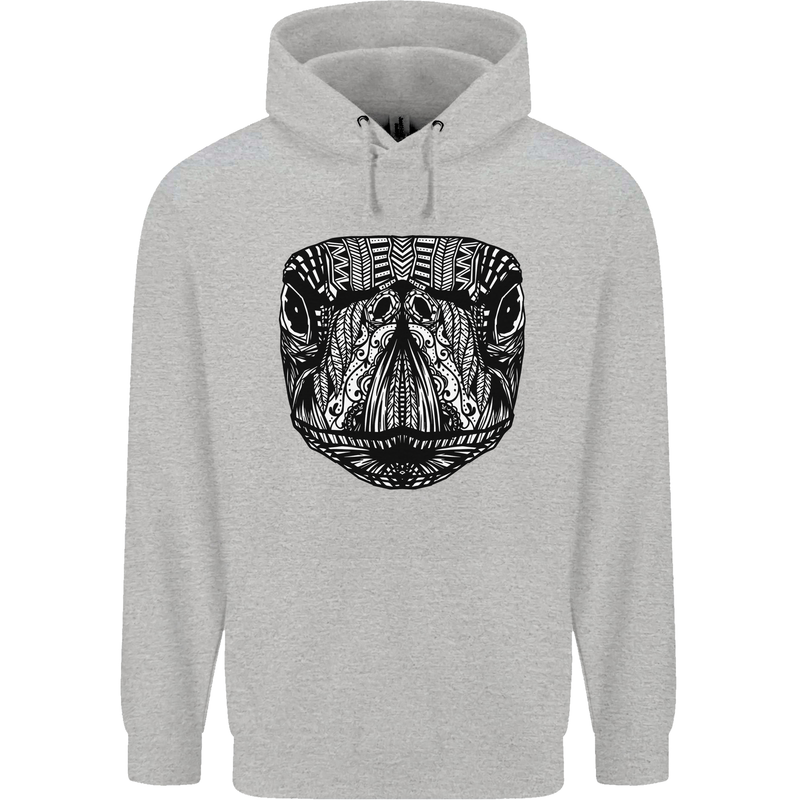 Turtle Mandala Art Tortoise Mens 80% Cotton Hoodie Sports Grey