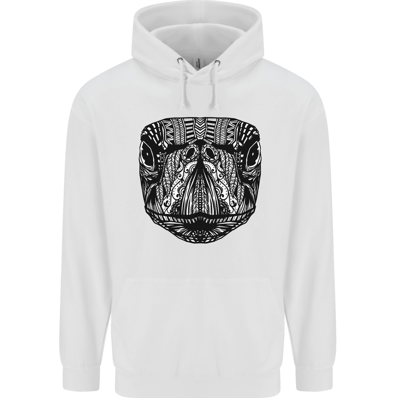Turtle Mandala Art Tortoise Mens 80% Cotton Hoodie White