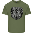 Turtle Mandala Art Tortoise Mens Cotton T-Shirt Tee Top Military Green