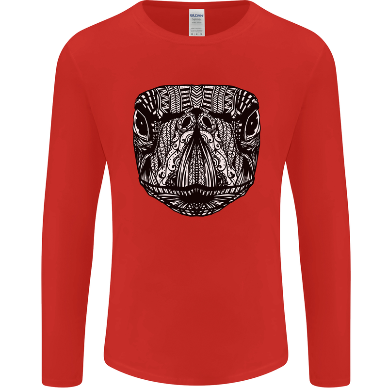 Turtle Mandala Art Tortoise Mens Long Sleeve T-Shirt Red