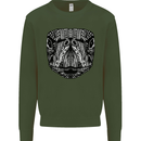 Turtle Mandala Art Tortoise Mens Sweatshirt Jumper Forest Green