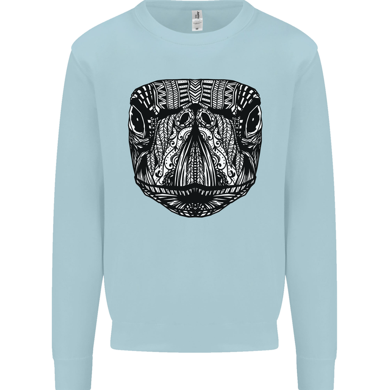 Turtle Mandala Art Tortoise Mens Sweatshirt Jumper Light Blue