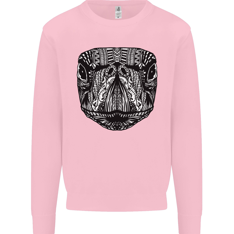 Turtle Mandala Art Tortoise Mens Sweatshirt Jumper Light Pink