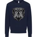 Turtle Mandala Art Tortoise Mens Sweatshirt Jumper Navy Blue