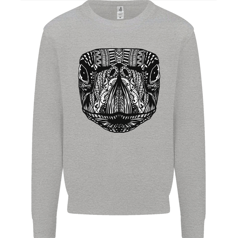 Turtle Mandala Art Tortoise Mens Sweatshirt Jumper Sports Grey