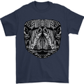 Turtle Mandala Art Tortoise Mens T-Shirt 100% Cotton Navy Blue