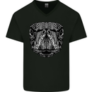Turtle Mandala Art Tortoise Mens V-Neck Cotton T-Shirt Black