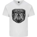 Turtle Mandala Art Tortoise Mens V-Neck Cotton T-Shirt White