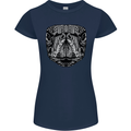 Turtle Mandala Art Tortoise Womens Petite Cut T-Shirt Navy Blue