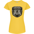 Turtle Mandala Art Tortoise Womens Petite Cut T-Shirt Yellow