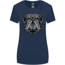 Turtle Mandala Art Tortoise Womens Wider Cut T-Shirt Navy Blue