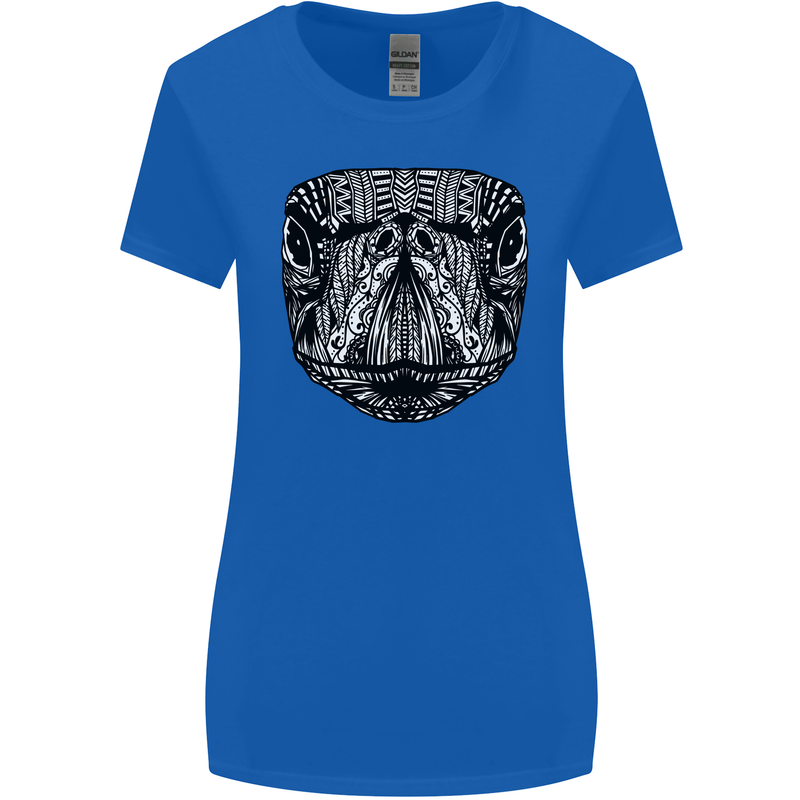 Turtle Mandala Art Tortoise Womens Wider Cut T-Shirt Royal Blue