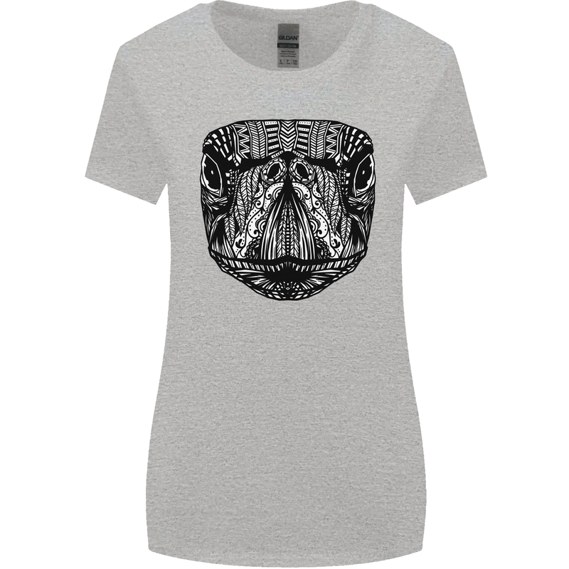 Turtle Mandala Art Tortoise Womens Wider Cut T-Shirt Sports Grey