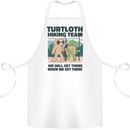 Turtloth Hiking Team Hiking Turtle Sloth Cotton Apron 100% Organic White