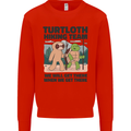 Turtloth Hiking Team Hiking Turtle Sloth Kids Sweatshirt Jumper Bright Red