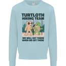 Turtloth Hiking Team Hiking Turtle Sloth Kids Sweatshirt Jumper Light Blue