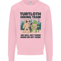 Turtloth Hiking Team Hiking Turtle Sloth Kids Sweatshirt Jumper Light Pink