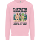Turtloth Hiking Team Hiking Turtle Sloth Kids Sweatshirt Jumper Light Pink