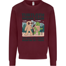 Turtloth Hiking Team Hiking Turtle Sloth Kids Sweatshirt Jumper Maroon