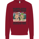 Turtloth Hiking Team Hiking Turtle Sloth Kids Sweatshirt Jumper Red