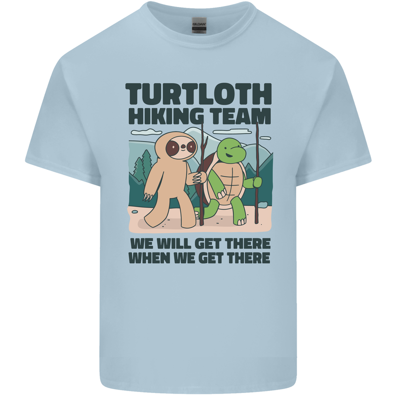 Turtloth Hiking Team Hiking Turtle Sloth Kids T-Shirt Childrens Light Blue