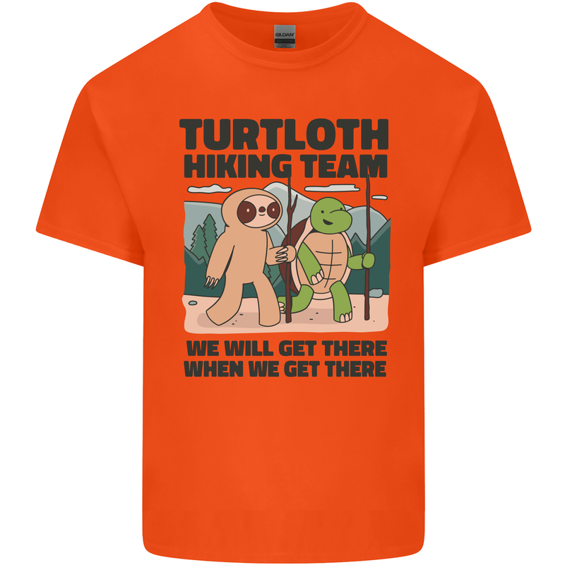 Turtloth Hiking Team Hiking Turtle Sloth Kids T-Shirt Childrens Orange