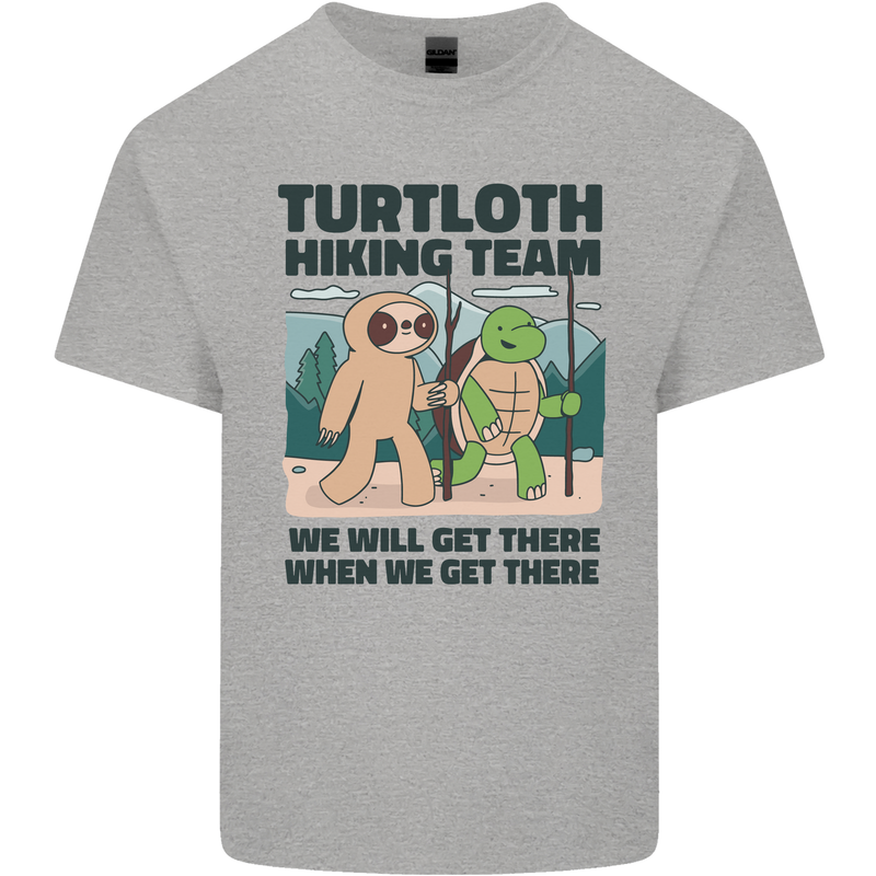 Turtloth Hiking Team Hiking Turtle Sloth Kids T-Shirt Childrens Sports Grey