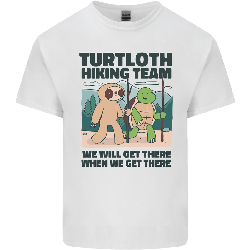 Turtloth Hiking Team Hiking Turtle Sloth Kids T-Shirt Childrens White