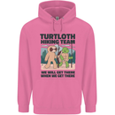 Turtloth Hiking Team Hiking Turtle Sloth Mens 80% Cotton Hoodie Azelea