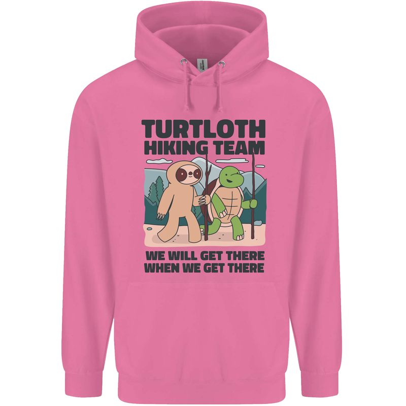 Turtloth Hiking Team Hiking Turtle Sloth Mens 80% Cotton Hoodie Azelea