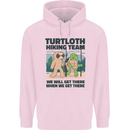 Turtloth Hiking Team Hiking Turtle Sloth Mens 80% Cotton Hoodie Light Pink