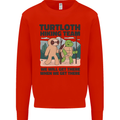 Turtloth Hiking Team Hiking Turtle Sloth Mens Sweatshirt Jumper Bright Red