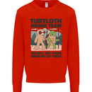 Turtloth Hiking Team Hiking Turtle Sloth Mens Sweatshirt Jumper Bright Red