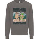 Turtloth Hiking Team Hiking Turtle Sloth Mens Sweatshirt Jumper Charcoal