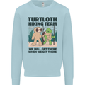 Turtloth Hiking Team Hiking Turtle Sloth Mens Sweatshirt Jumper Light Blue