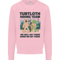 Turtloth Hiking Team Hiking Turtle Sloth Mens Sweatshirt Jumper Light Pink